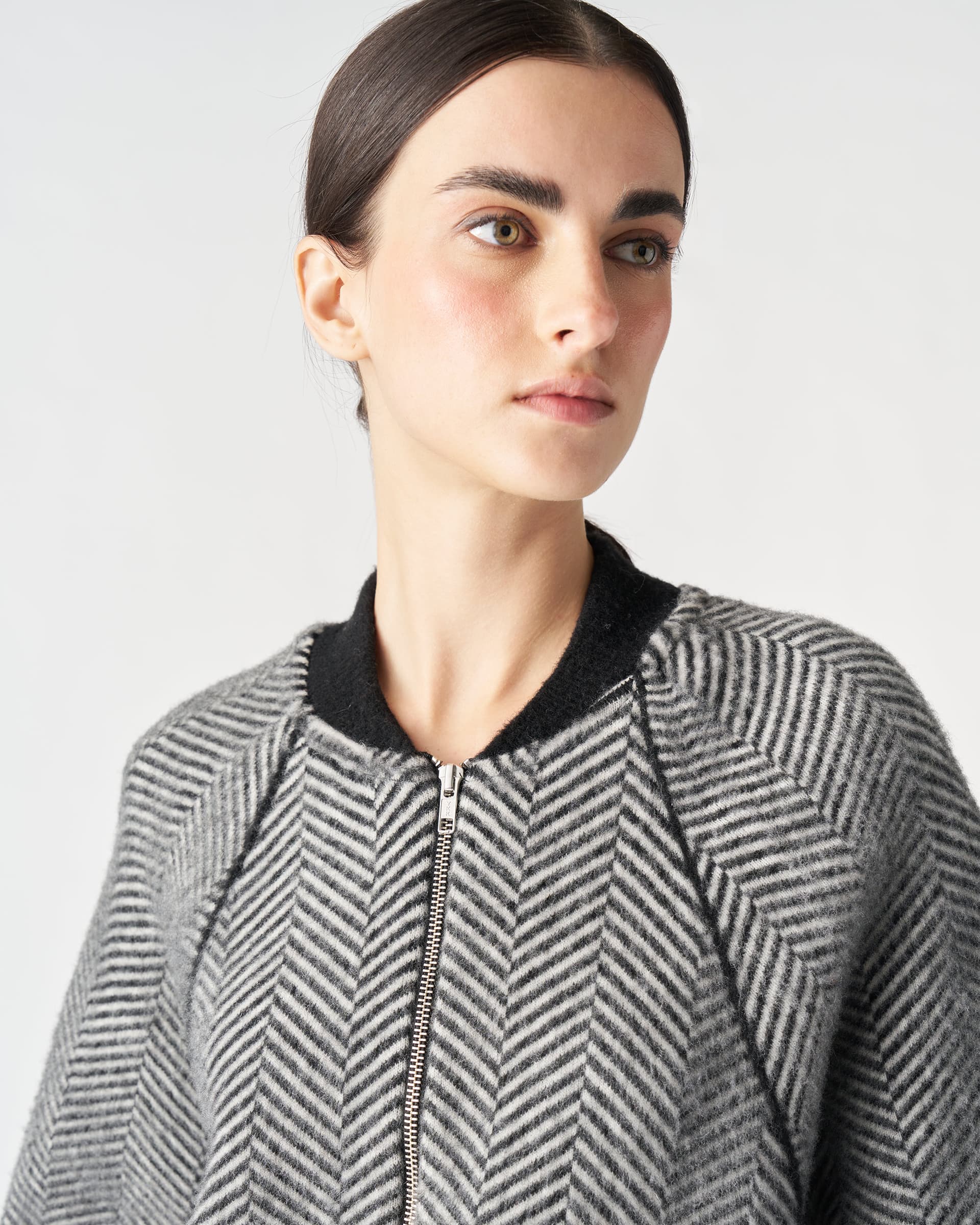 The Market Store | Giubbotto Zip Jacquard Spinato